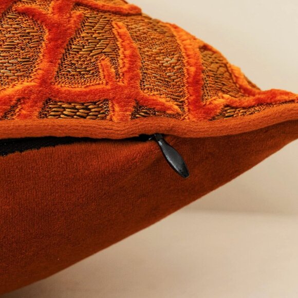 Coastal Coral Velvet Decorative Velvet Throw Pillow Cover 18x18 - Picture 3 of 5